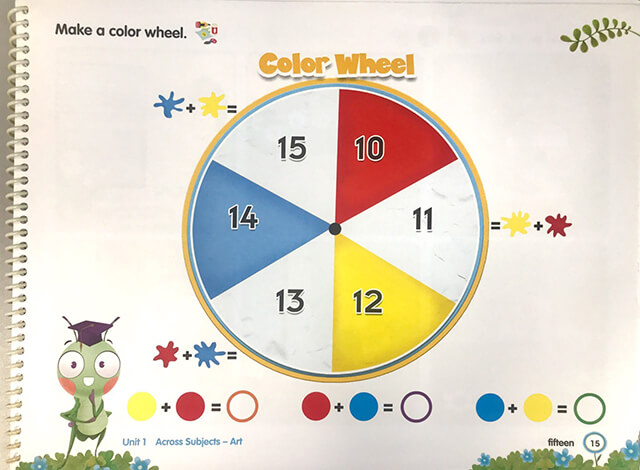 Những bánh xe màu sắc cùng những hình ngộ nghĩnh và các con số kích thích trẻ tìm hiểu về Toán học