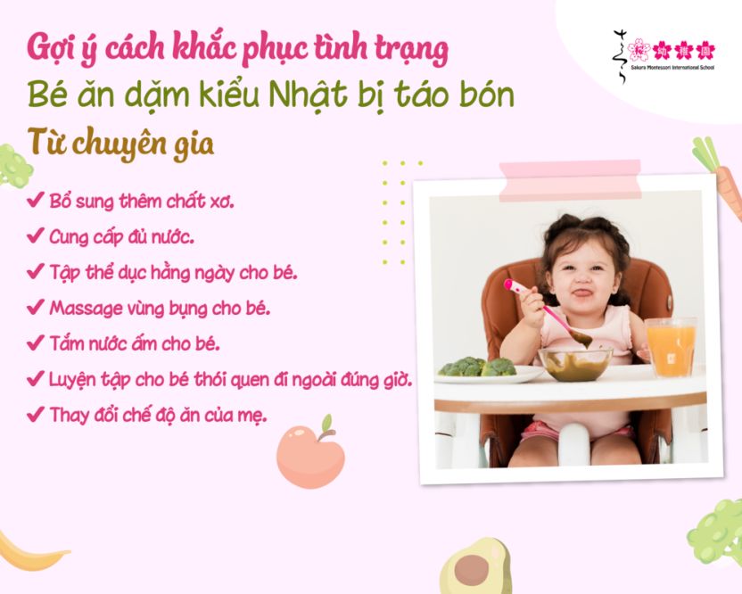 Bé ăn dặm kiểu Nhật bị táo bón