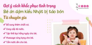 Bé ăn dặm kiểu Nhật bị táo bón