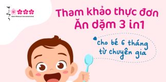 thực đơn ăn dặm 3in1 cho bé 6 tháng