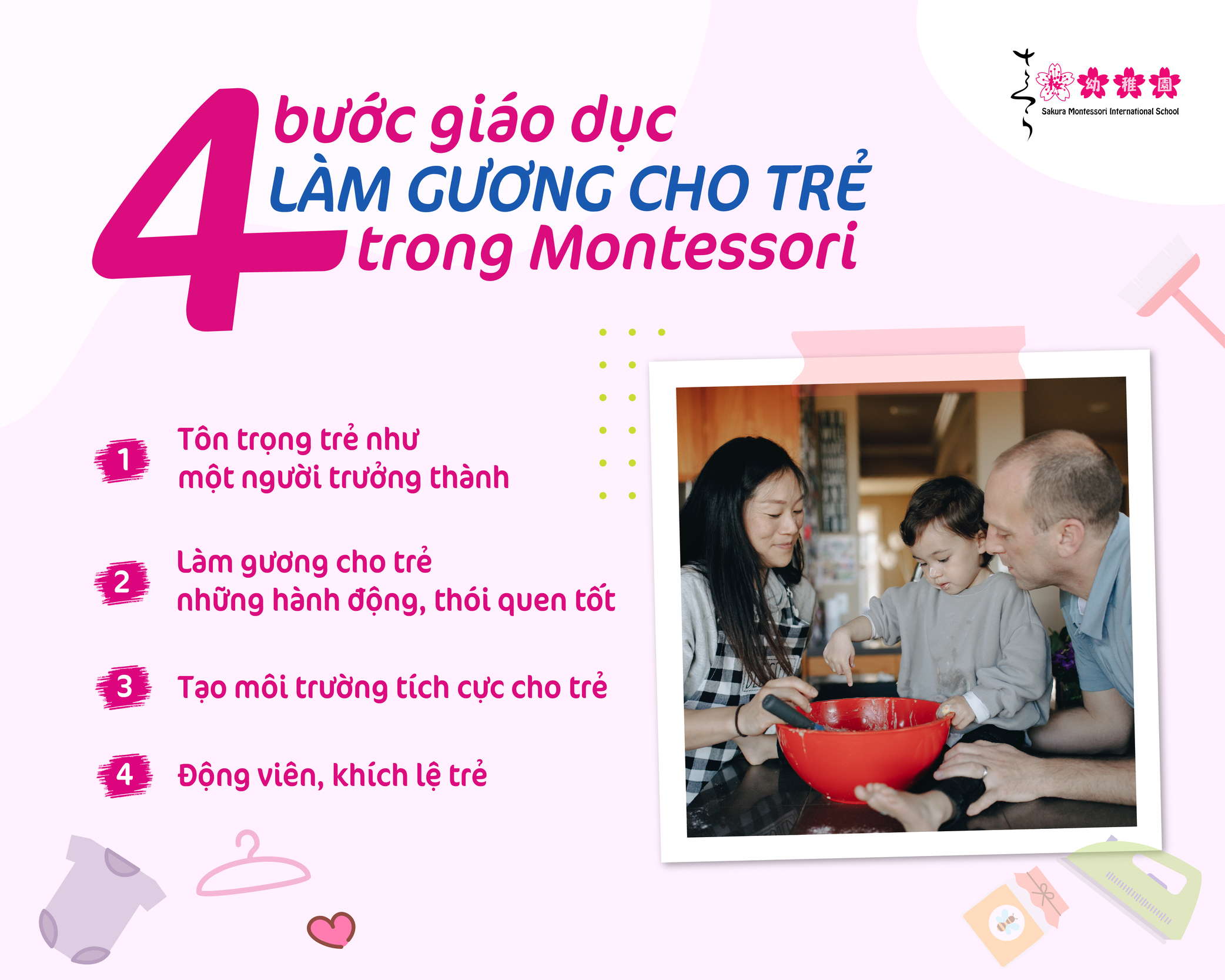 4 bước giáo dục làm gương trong Montessori4 bước giáo dục làm gương trong Montessori