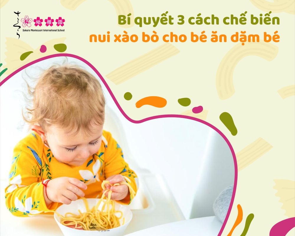 nui xào bò cho bé ăn dặm